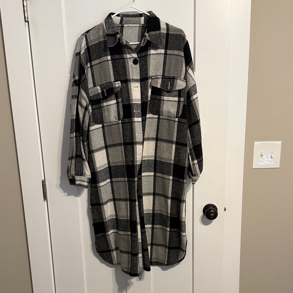 Plaid Black and White Men's Shirt